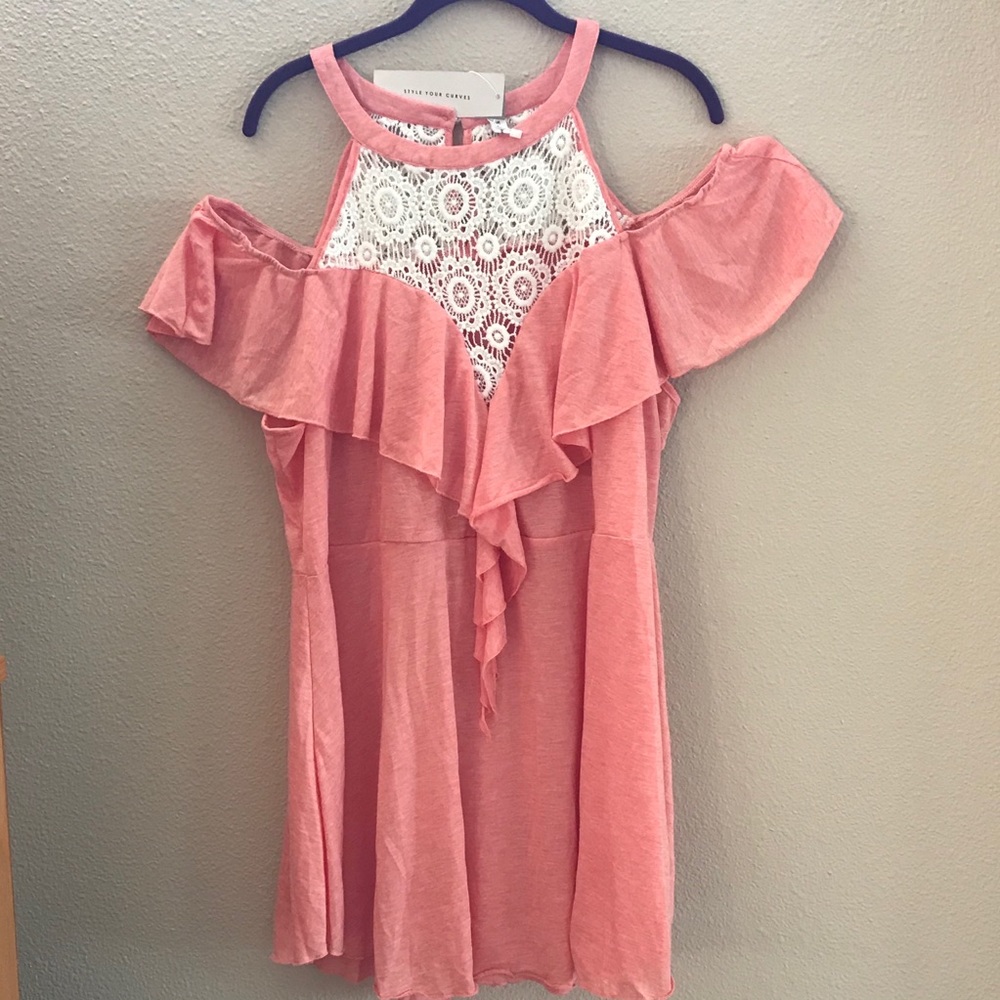 NWT Rosegal Peach Women’s Cold-Shoulder Top (5X) - Picture 4 of 16